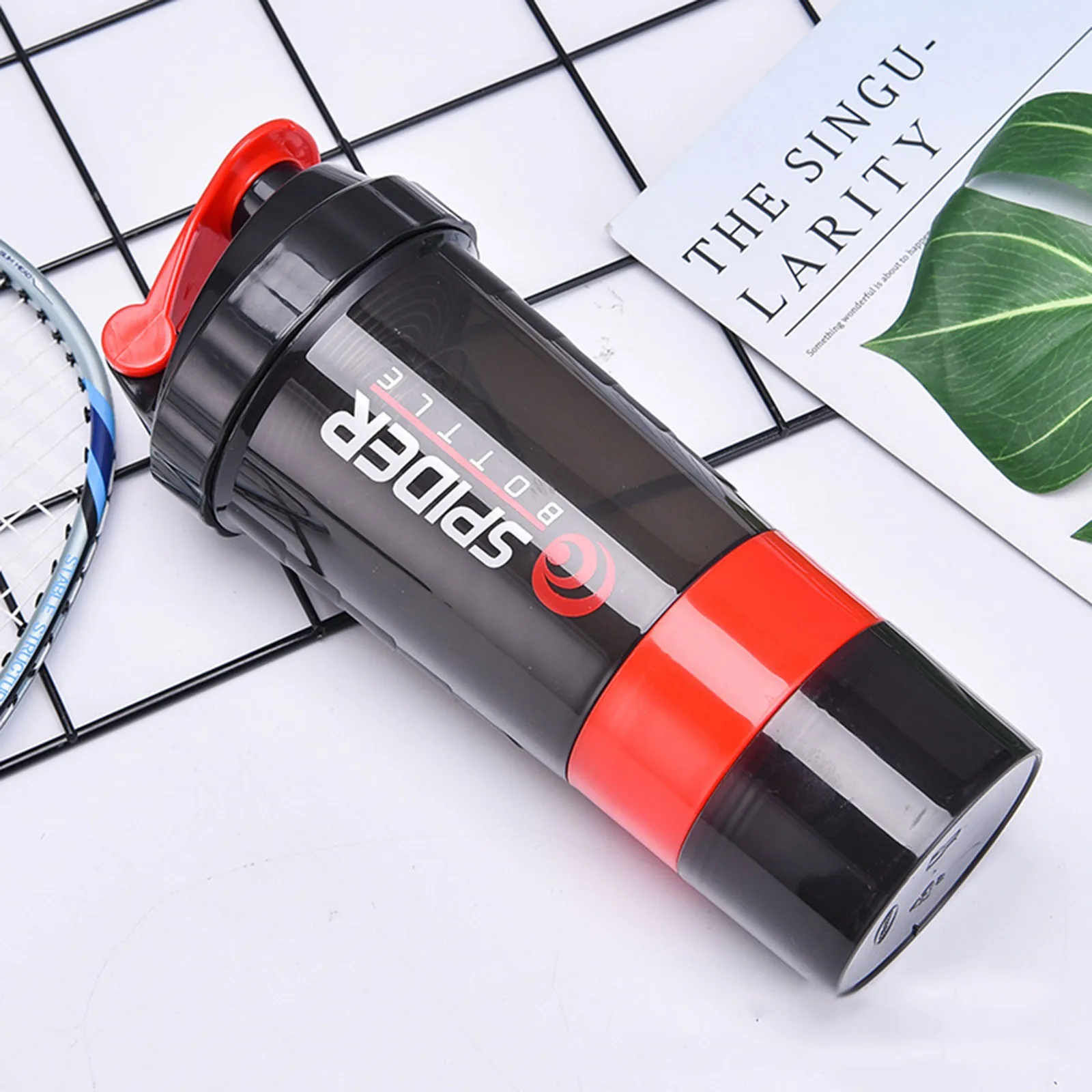 

Protein powder shaker cup portable multifunctional fitness mixing shaker cup single-layer office sports handy health cup blue