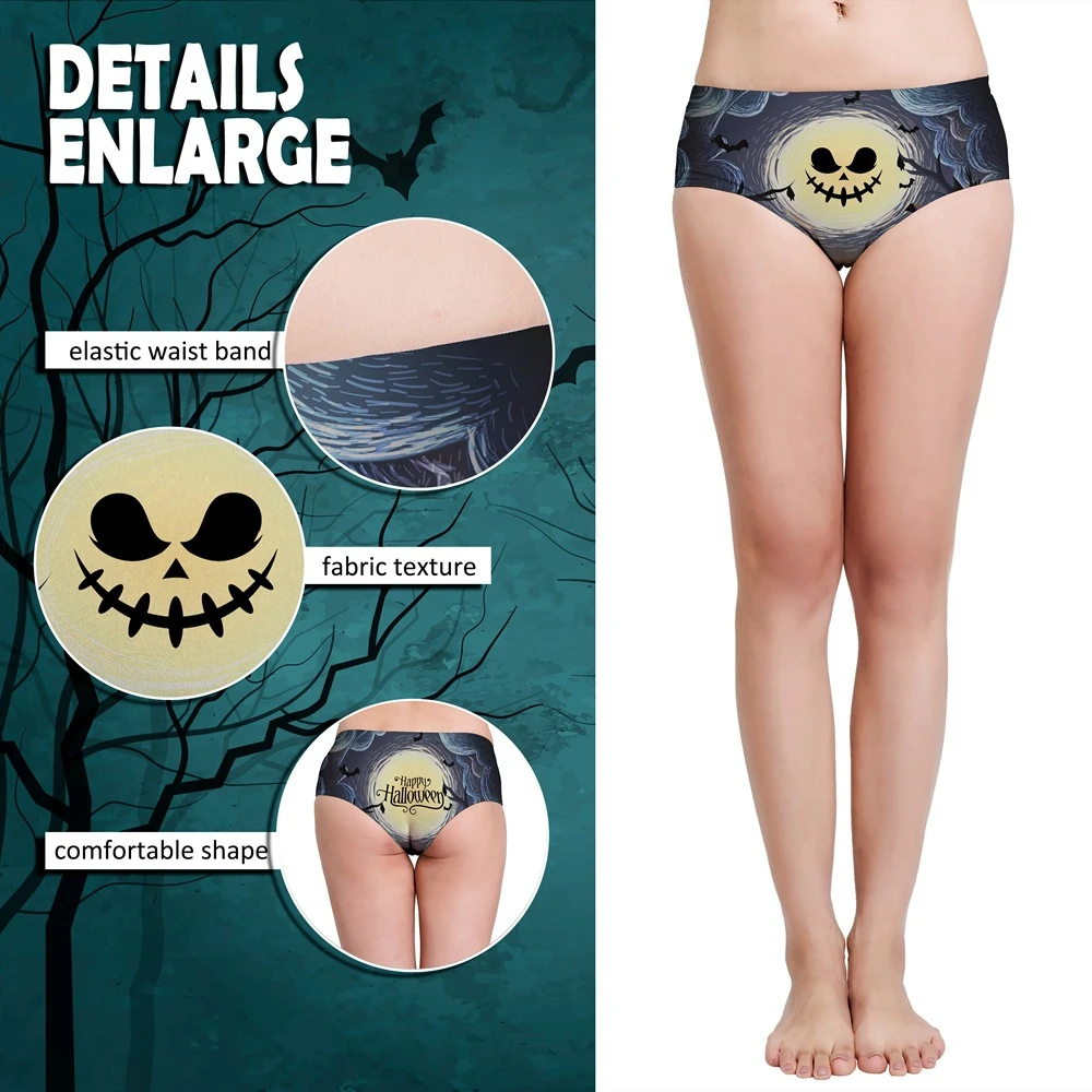 Leimol Хэллоуин Тыква кровь летучая мышь пикантные горячие трусики женское милое