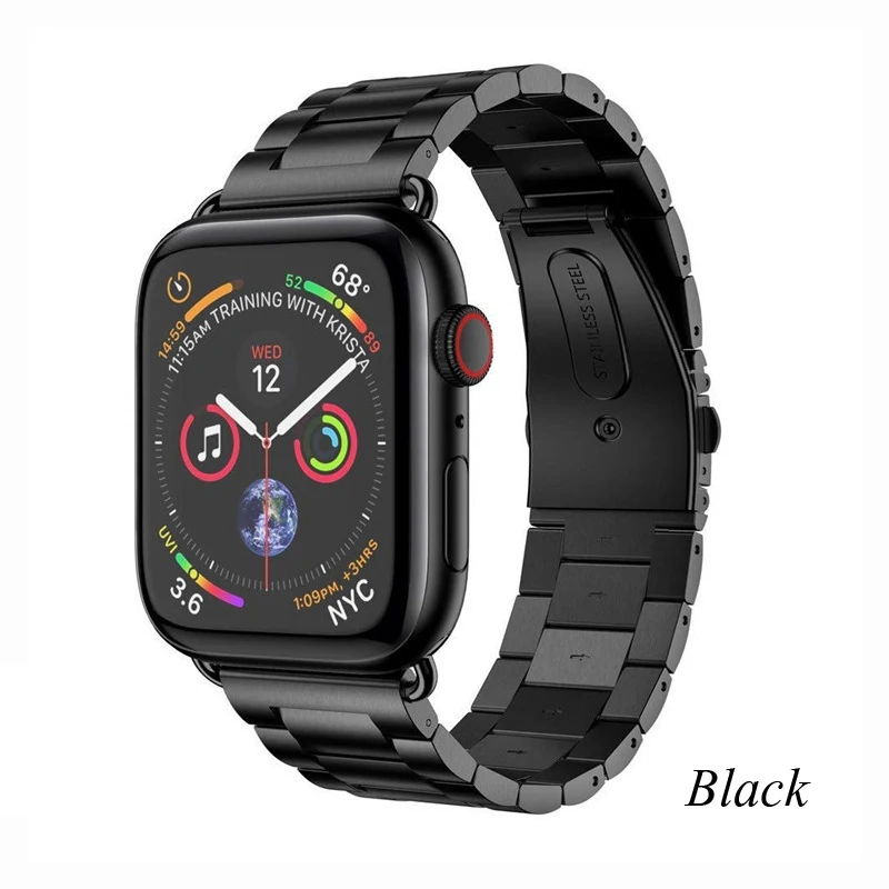 Браслет из нержавеющей стали для Apple watch band 44 мм 40 42 38 iwatch series 5 4 3 2 металлические