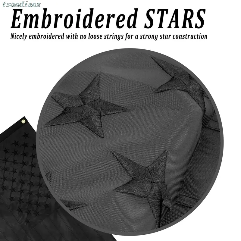 

90x150cm All Black American Flag US Black Flag All Black American Flag Plain Black Flags Polyester