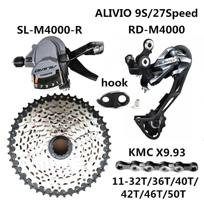 Shimano ALIVIO набор скоростей для горного велосипеда 9 Задняя кассета с креплением на