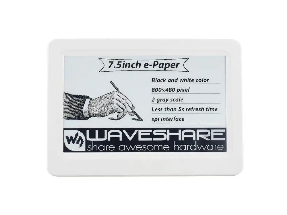 7 5 дюймовая пассивная электронная бумага Waveshare с NFC без аккумулятора беспроводное
