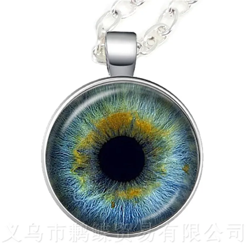 Новинка 2018 г. модная картина кошачий глаз от зла стеклянный кабошон 25 мм цепочка