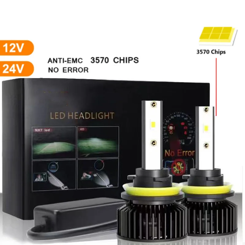 

2Pcs LED H4 H7 No Error Canbus 30000LM High Power Headlight H1 H3 H8 H9 H11 9005 9006 Hb3 9004 9007 H13 9012 Led Bulb Turbo Lamp