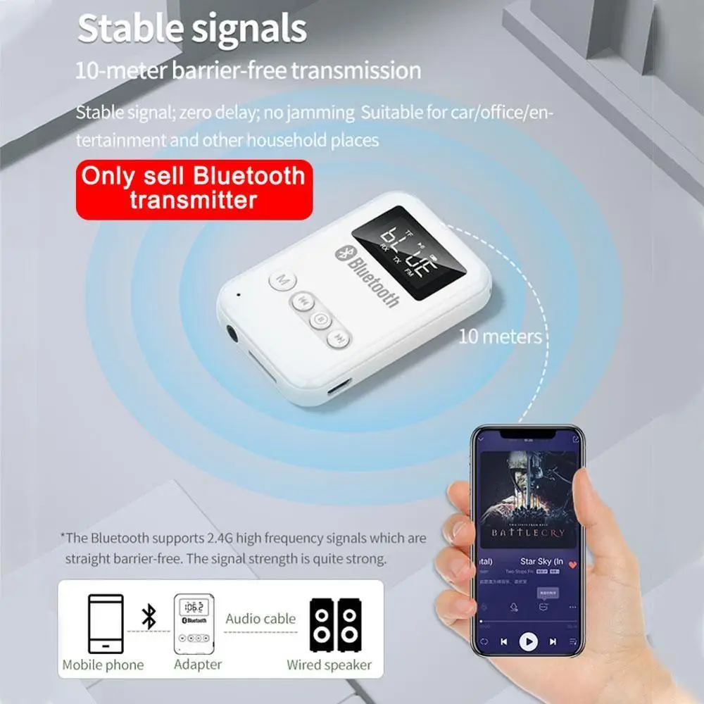 AUX Bluetooth ТВ ПК Автомобильный передатчик приемник беспроводной аудио музыкальный