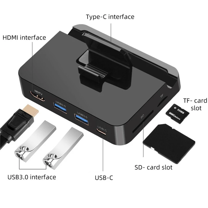 USB Switcher 3.1 Type-C USB-C Dock Station For HDMI 2 2XUSB 3.0 Card Reader Adapter PD Multiport converter#E | Компьютеры и офис