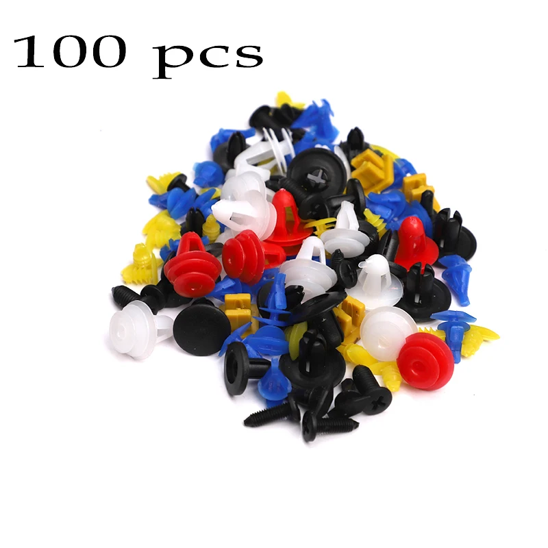 

Комплект пластиковых клипс для автомобиля, крепеж для крепления бампера, дверных панелей, крыльев, универсальные клипсы для toyota Honda, 100 шт.