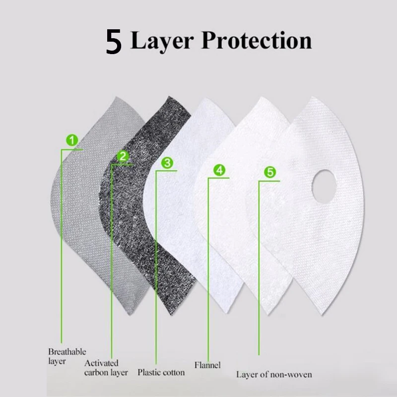 Маска для лица PM2.5 фильтрующая бумага с активированным углем Пылезащитный фильтр