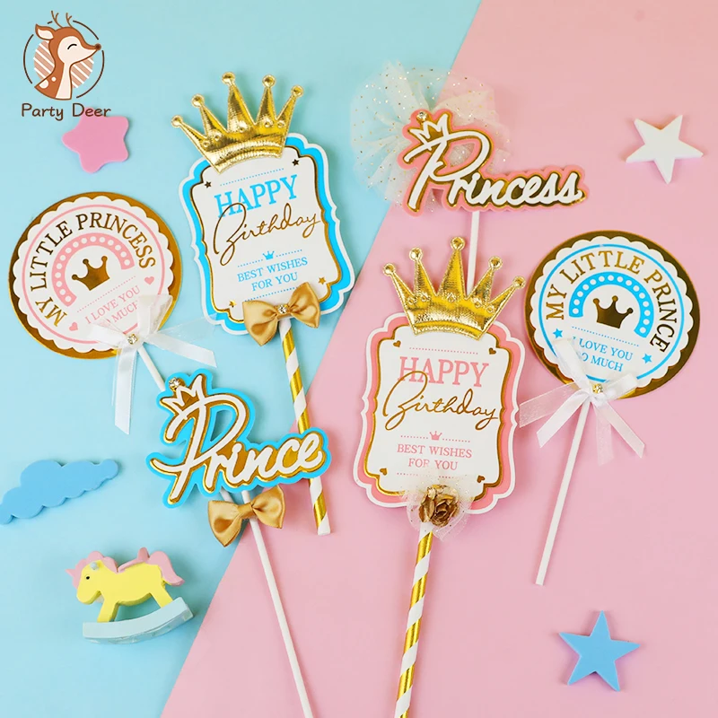 Корона для девочки принцесса Маленький бант принц мальчик с днем рождения торт