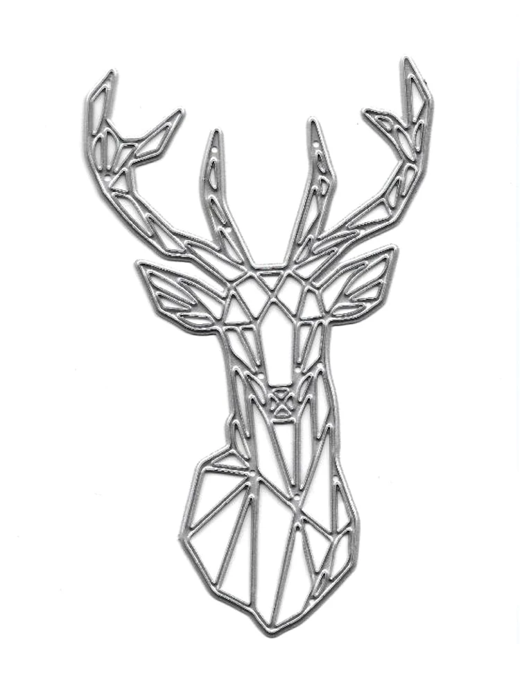 Рождественские штампы с головой оленя скрапбукинг металлические режущие новые