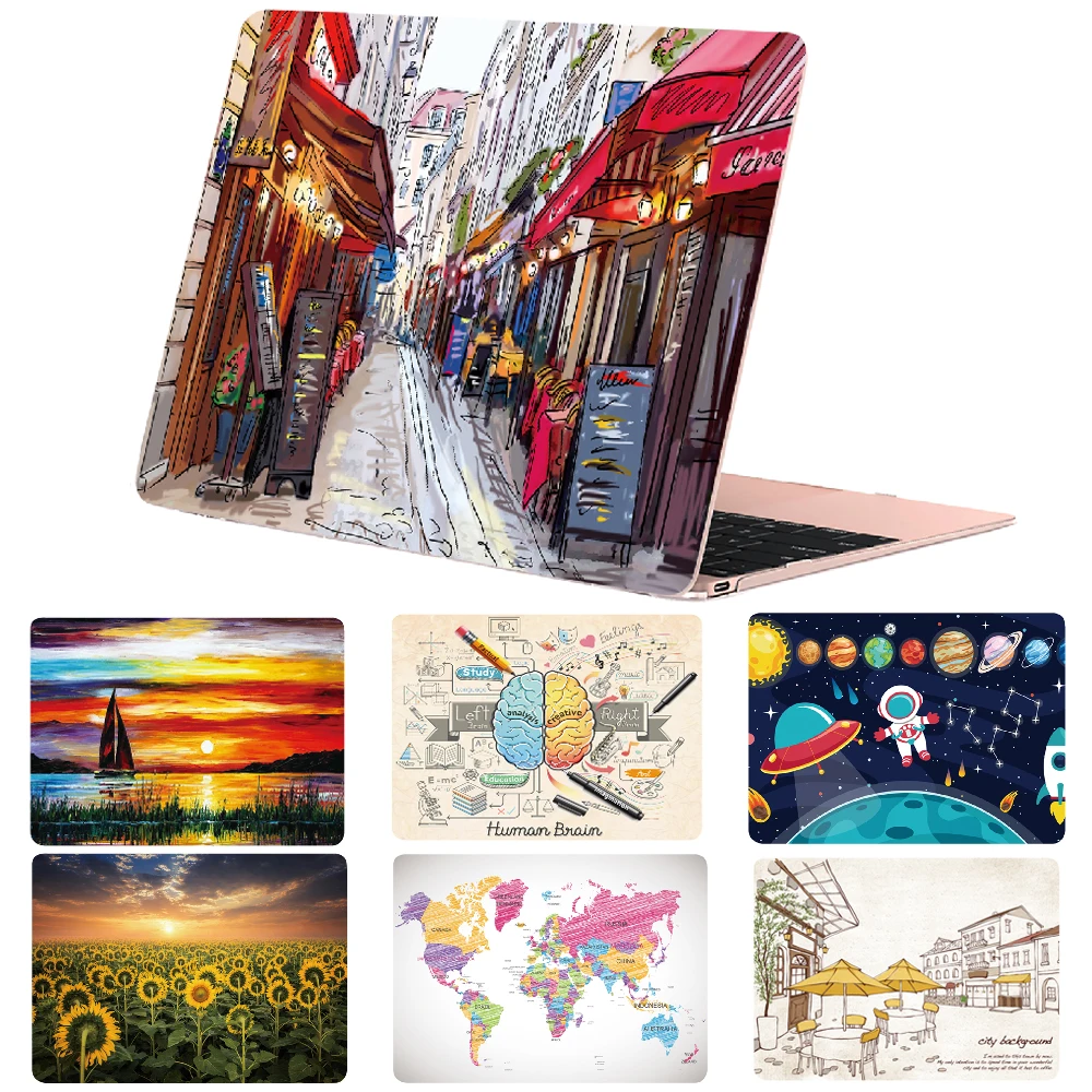 Чехол для ноутбука Macbook Pro 13 15 16 17 12 Air 11 Виниловая наклейка с мраморным рисунком HP