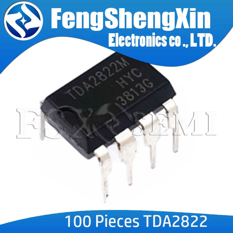 100 шт./лот TDA2822M DIP8 TDA2822 DIP 2822M 8 двойной низковольтный усилитель мощности