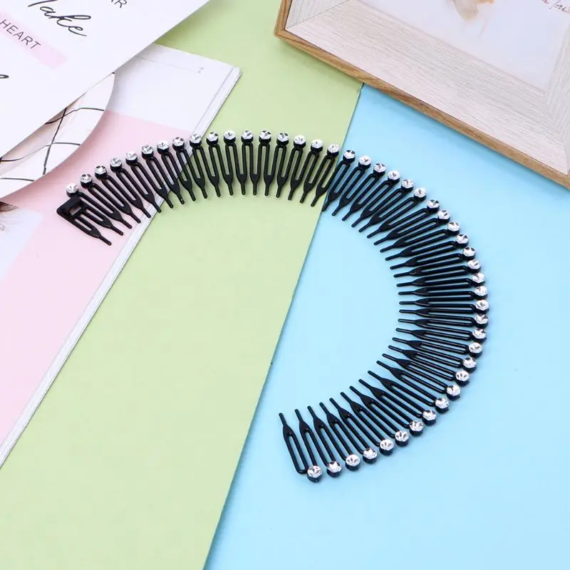 5 шт./лот милый пластиковый полный круг растягивающийся гибкий гребень для волос