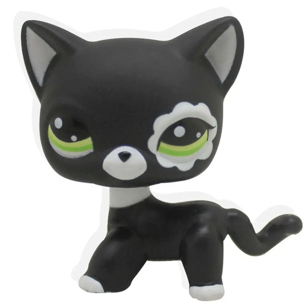 Редкий черный Кот Голубые Глаза милый котенок Littlest Pet Shop игрушки животные для