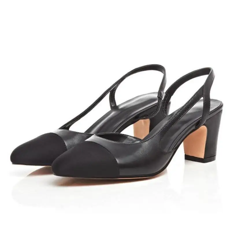 

New 2018 summer color matching thick heel shallow hollow sexy heels