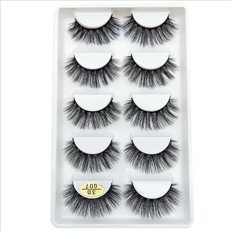 5 пар 3D ресницы норка натуральные тонкие накладные толстые и грязные