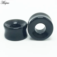 miqiao 1 pair new black hollow stone ear expander 8mm 16mm ear expander piercing jewelry