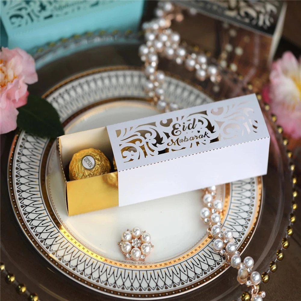 Коробка для конфет Eid Mubarak 50 шт. коробка сделай сам бумажные подарочные коробки Happy