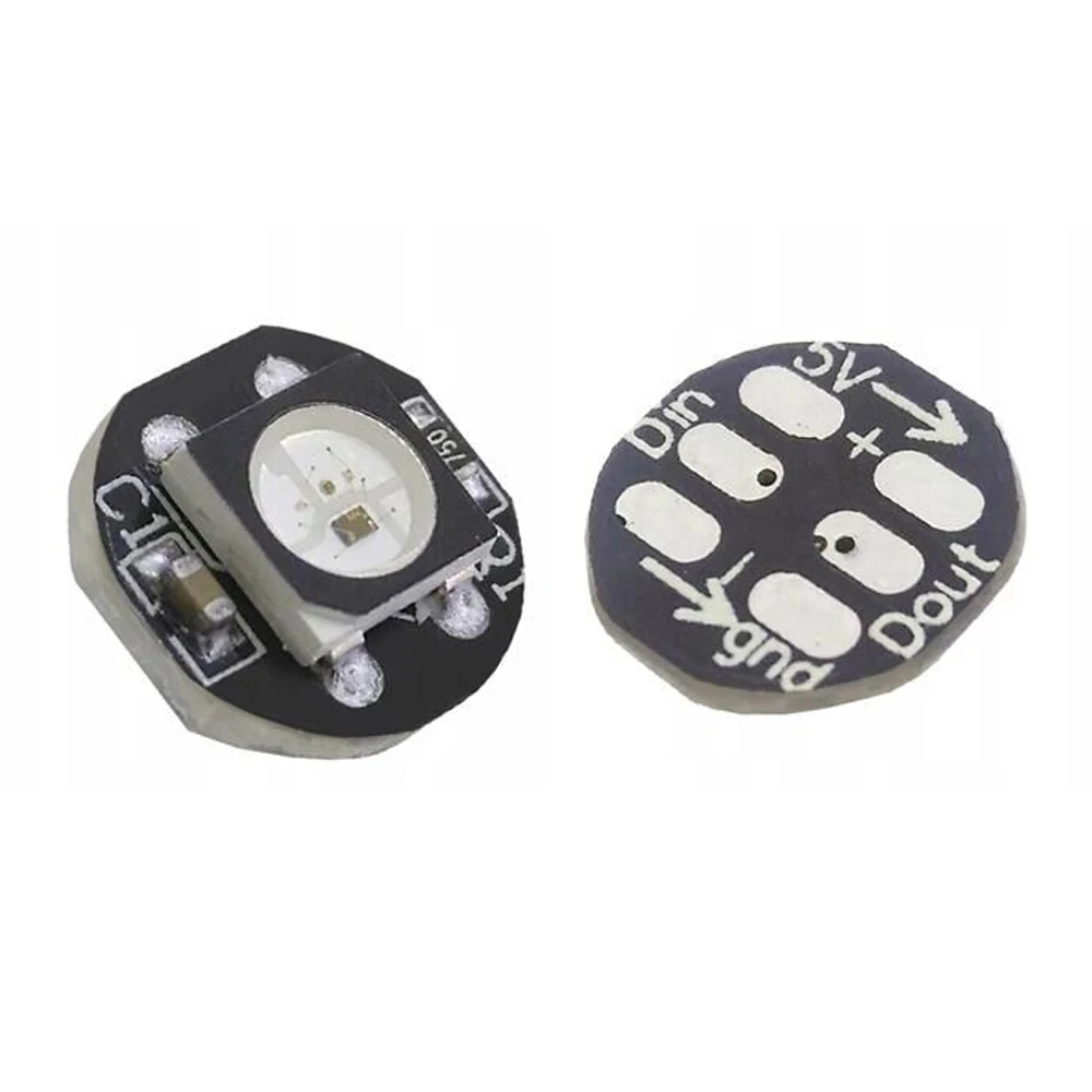 10 шт.-50 шт. DC5V ws2812b 5050 RGB светодиодный чип с черно-белой печатной платой теплоотвода