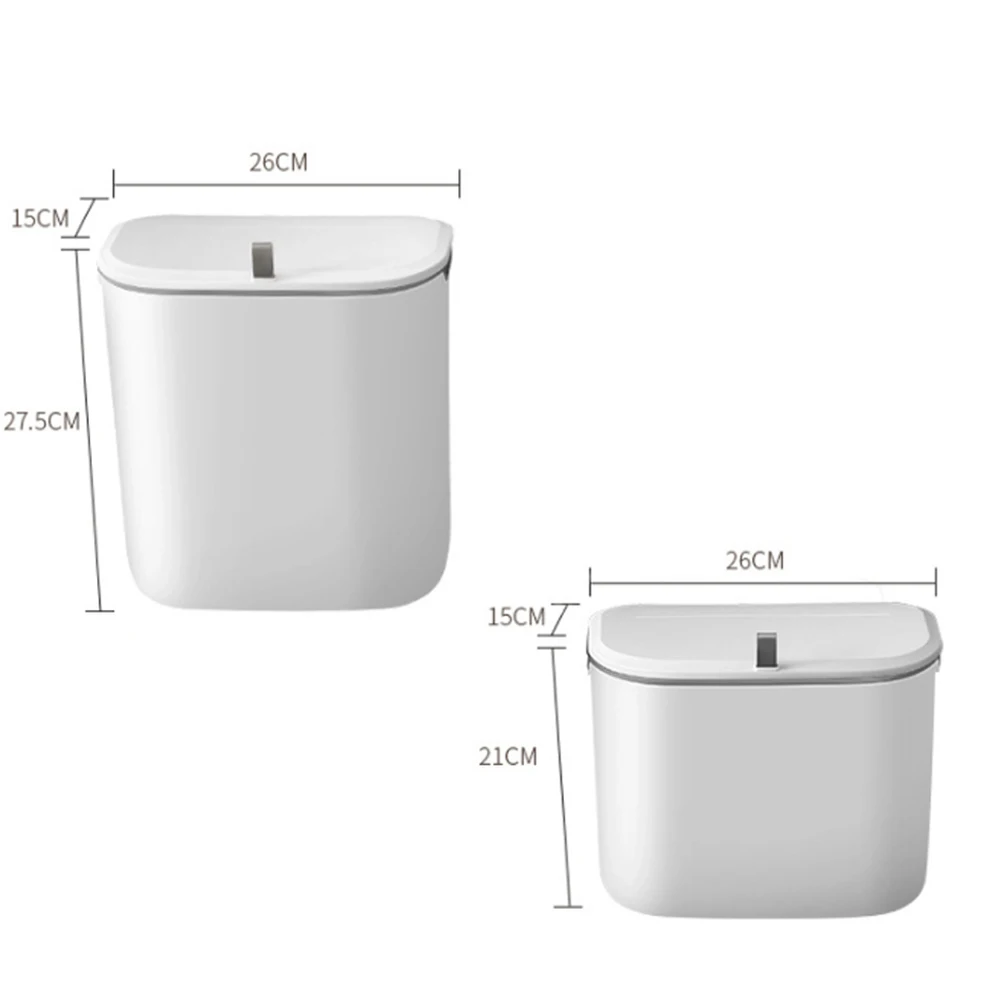 7l 9l wall mounted trash can bin with lid waste bin kitchen cabinet door hanging trash bin for dustbin garbage bin trashcan free global shipping