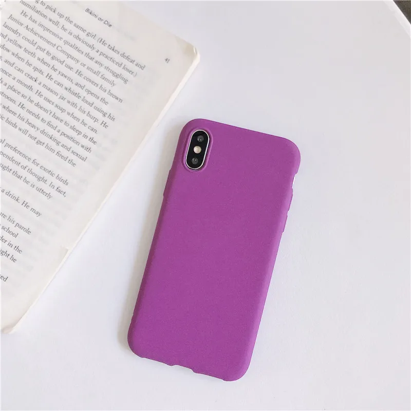 Матовый однотонный чехол для телефона для Xiaomi Redmi Note mi 7 8 8SE 9 9SE 9T CC9 CC9E Lite K20 Мягкий силиконовый чехол из ТПУ - Цвет: Purple