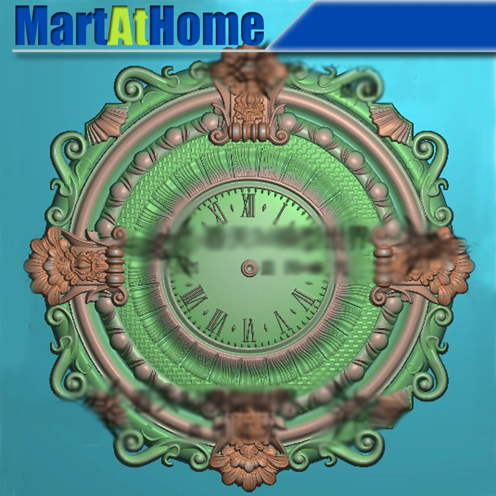 3d модель STL круглые Настенные часы для гравировки и печати в европейском