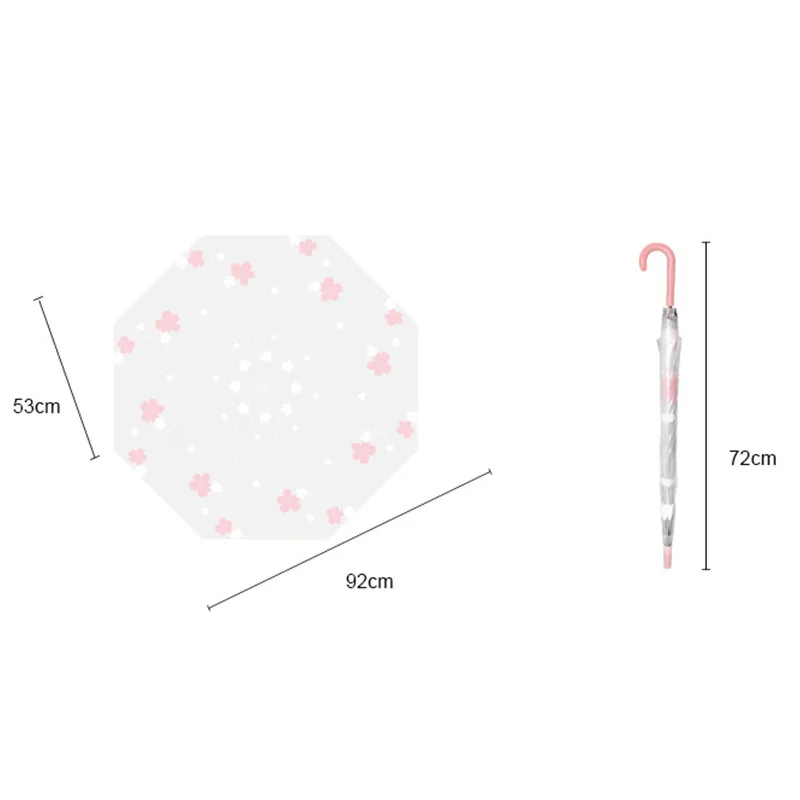 Модный мультяшный Прозрачный Прямоугольный Зонт с длинной ручкой - купить по