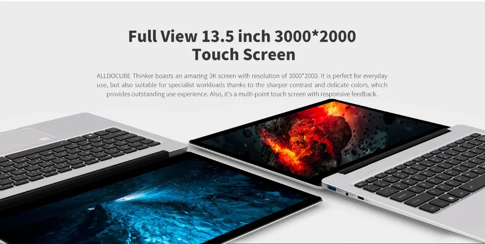 Ноутбук Alldocube Thinker i35 13,5 дюймов с ОС Windows 10 intel Kabylake 7Y30 ram 8 Гб rom 256 ГБ 3000*2000 ips