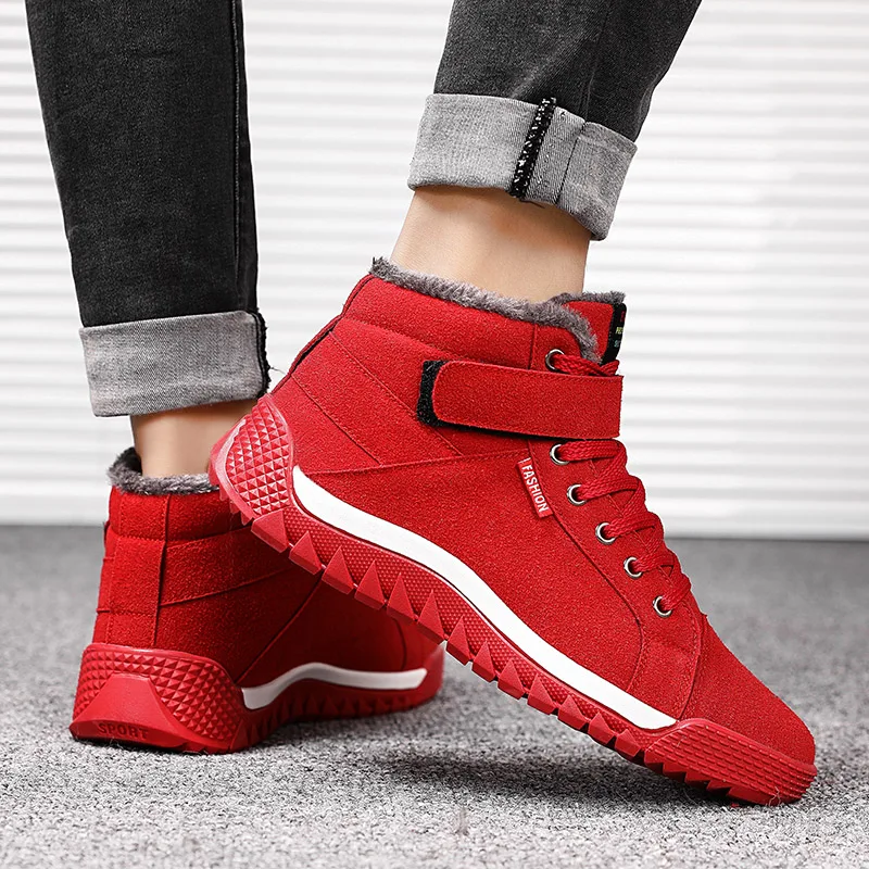 Самая популярная зимняя мужская хлопковая обувь с высоким берцем флисом мужские