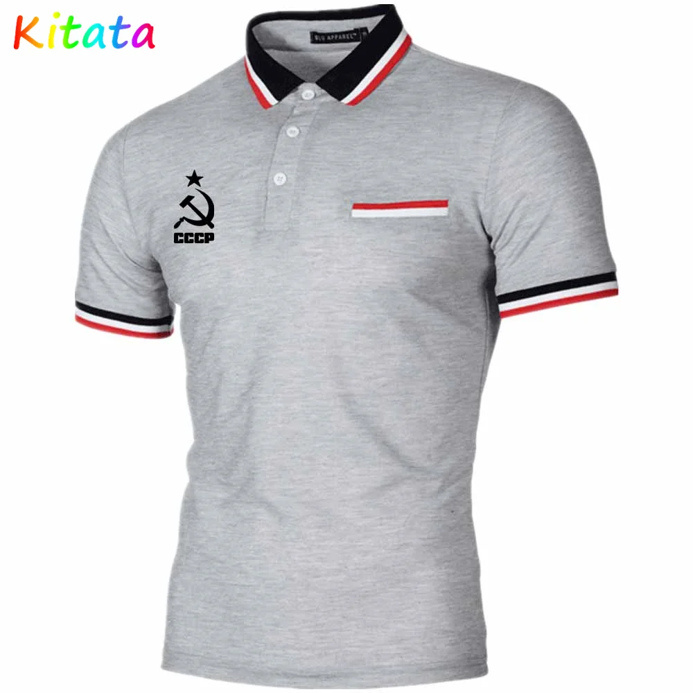 

Men’s 2021New CCCP casual Short-Sleeved Summer stretch Short-Sleeved Formal Wear High-End Lapel men's T-Shirt Light Breathable+6