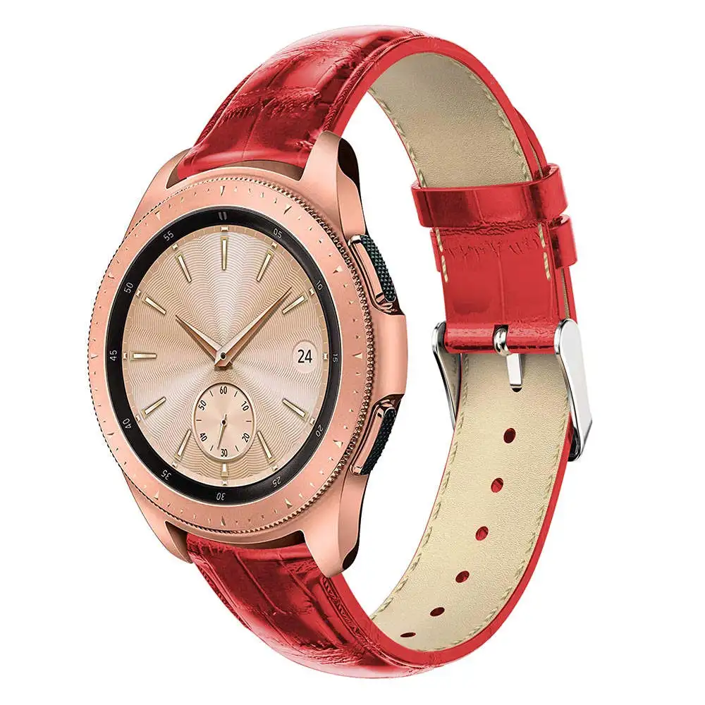 22 мм 20 мм крокодиловый ремешок для samsung gear Sport S2 S3 Classic Frontier Galaxy Watch 42 46 мм Band Huami Amazfit Bip huawei GT 2