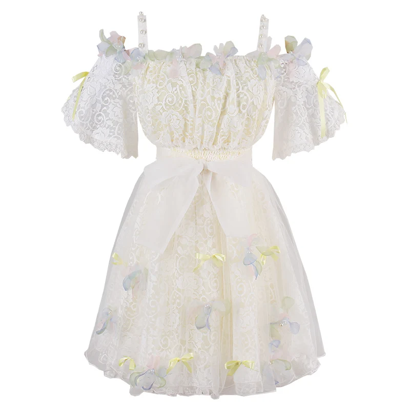 Карамельный дождь 2019 новые летние женские элегантные кружевные белые вечерние