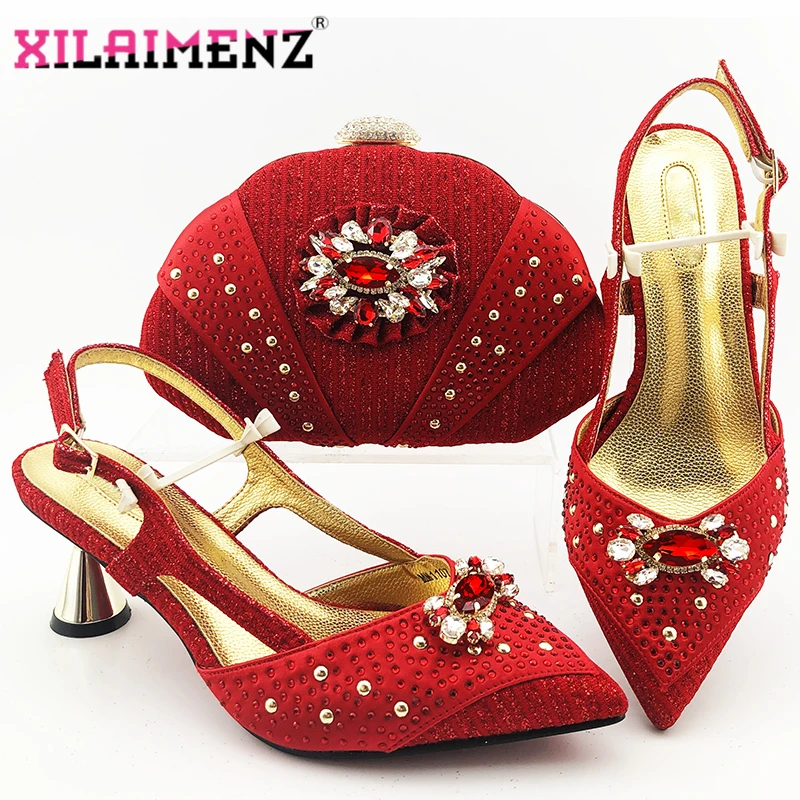 Новейший комплект из туфель и сумочки в африканском стиле вечерний обуви сумки