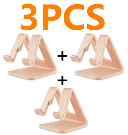 3pcs orange Универсальный настольный держатель для планшета, мобильного телефона, держатель с противоударной силиконовой накладкой, крепкая пластиковая подставка-держатель для сотового телефона, крепление - Цвет: 3pcs orange