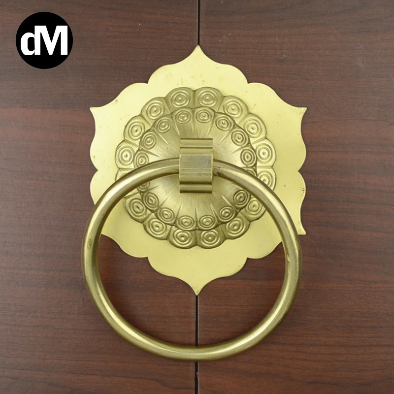 

DM 1pcs/Set Fortune Tree Disc Copper Door Handle Cabinet Pulls Classic Pure Copper Drawer Knobs Chinese Cupboard Lockers Decors