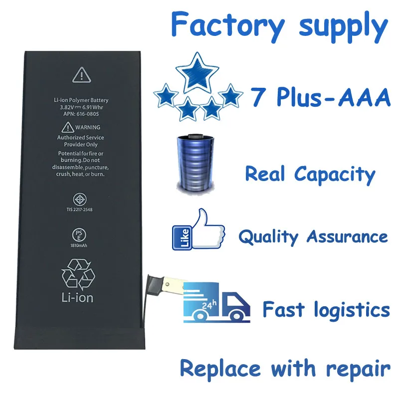 

10pcs/Lot Factory Supply Zero Cyclic Battery For iPhone 7 Plus 7Plus 2900mAh Replacement Repair Part 7Plus-AAA