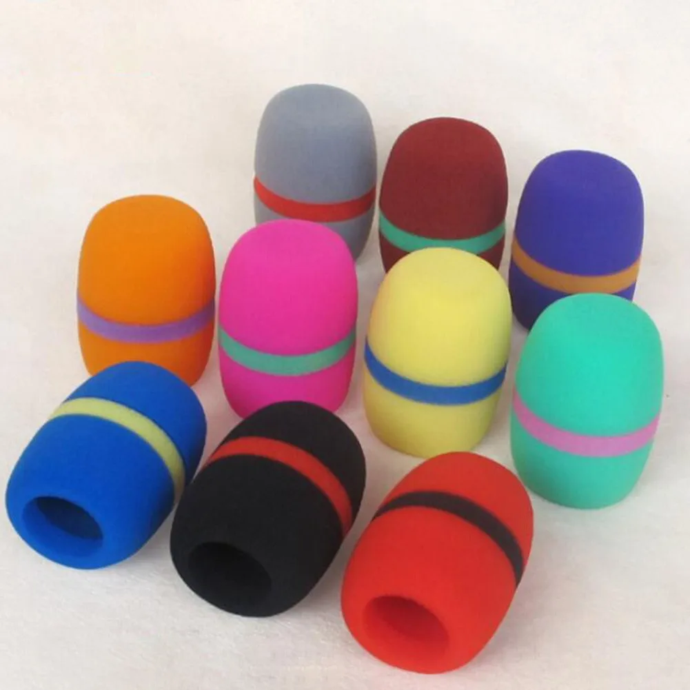 

​Foam Handheld Microphone Windscreen 10 Pack Replacement Mic Covers Karaoke Slotted Thickened Sponge Cover Keep Clean For Ktv