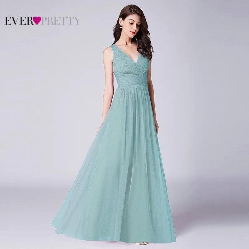 Длинные платья подружки невесты Ever Pretty A-Line с v-образным вырезом без рукавов, официальные свадебные платья для гостей Robe demoiseur D'honneur Rouge