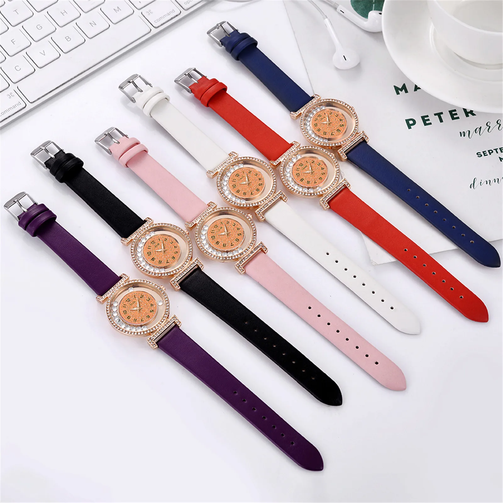 

High Quality Ladies Watches Top Gift Fashion New Women Quartz Watch With Strap Dial Leather Band Quartz Analog Wrist Watch#1104