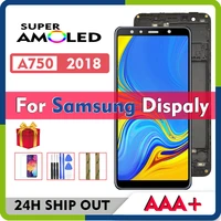 super amoled for original samsung galaxy a7 2018 sm a750 a750g a750fn ds lcd display touch screen digitizer assembly with frame