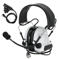 tactical airsoft pickup noise reduction shooting hearing protection headphones camouflage white