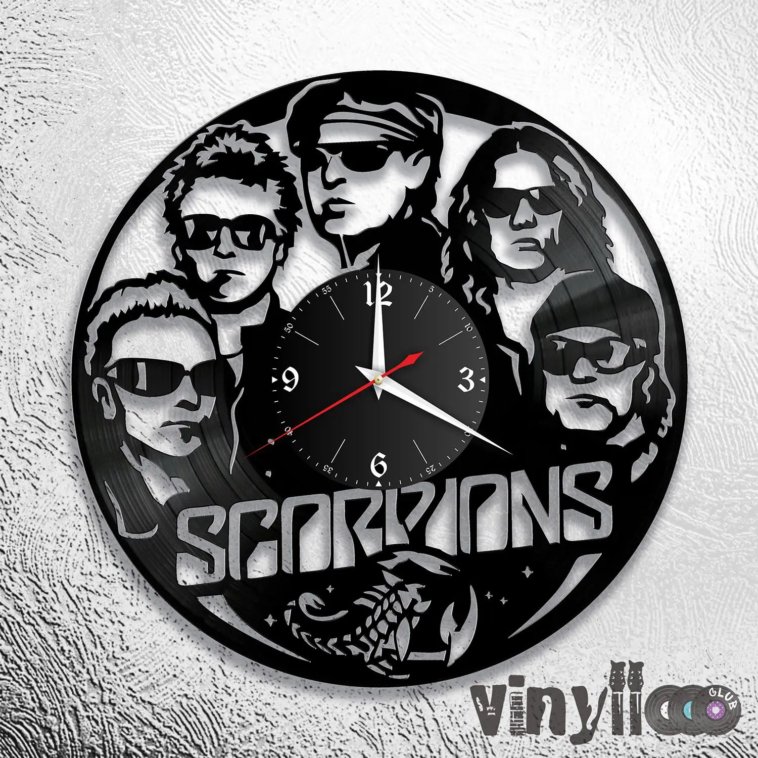 Часы Scorpions из винила [Версия 1]|Настенные часы| |