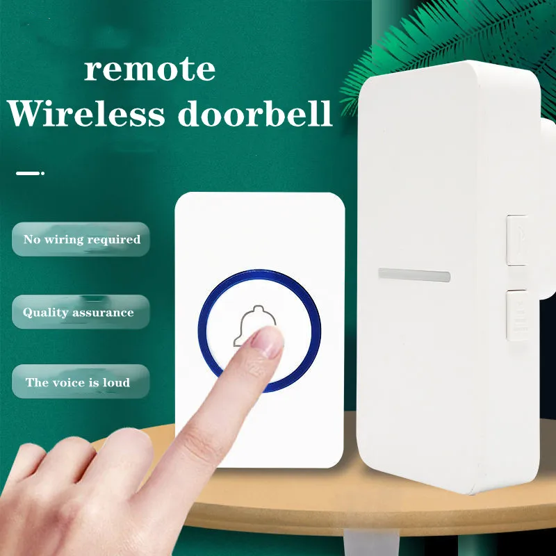 

Home Security Welcome Wireless Doorbell Smart Chimes Door Bell Alarm LED Light 32 Songs With Waterproof Touch Button