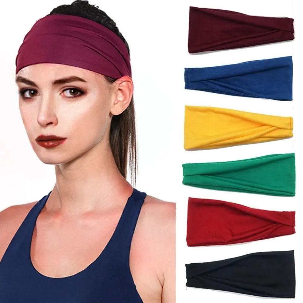 

Colors Sports Safety Outdoor Running Absorbent Yoga Hair Bands Athlete Sweatband Sport Sweat Headband Cycling Head Band