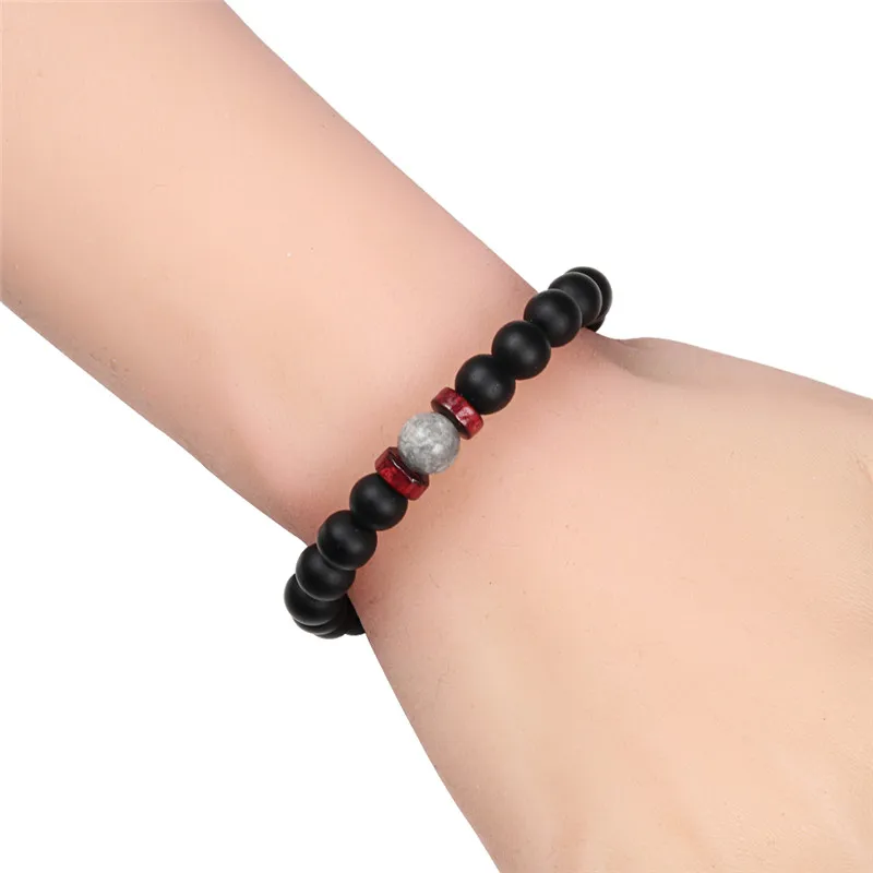 8 мм матовый каменный браслет мужские лунные бусы тибетские талисманы Будда