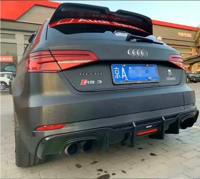 Задний бампер из углеродного волокна для Audi A3 S3 RS3 S line Hatchback 2017 2018 2019|Амортизаторы|