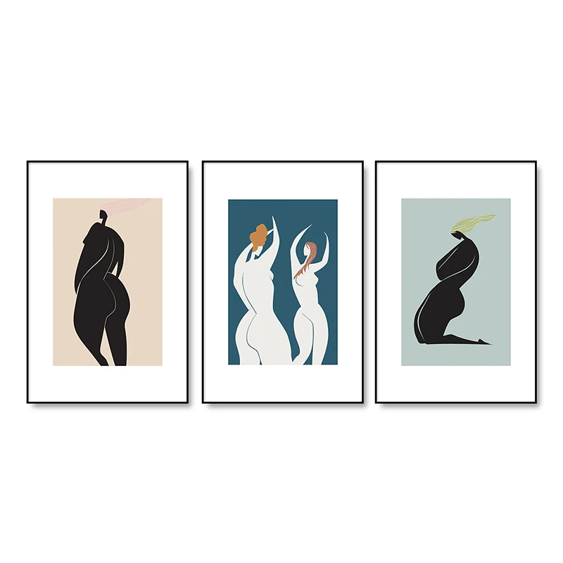 

Abstract Dancing Nude Poster Contemporary Wall Art Minimalist Canvas Print Painting Nordic Pictures for Living Room Home Decor