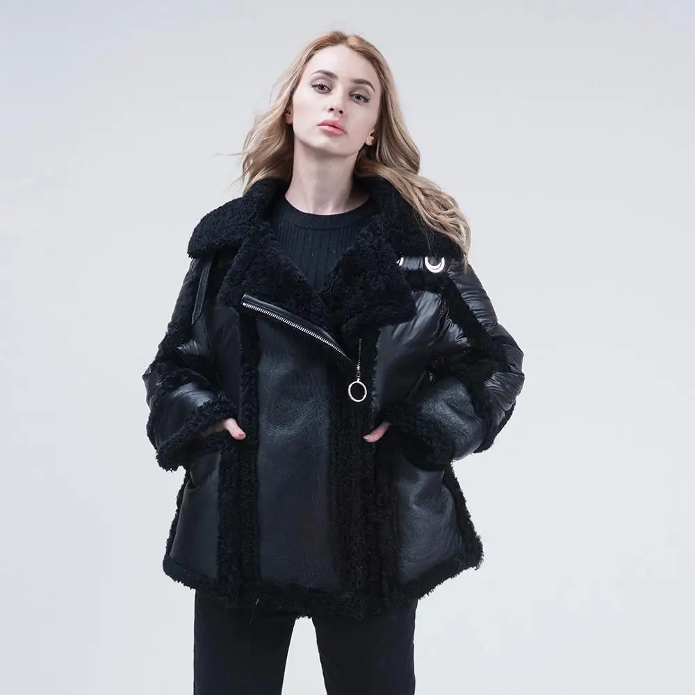 women down jacket real Motorcycle models coat winter duck feather thick warm | Женская одежда