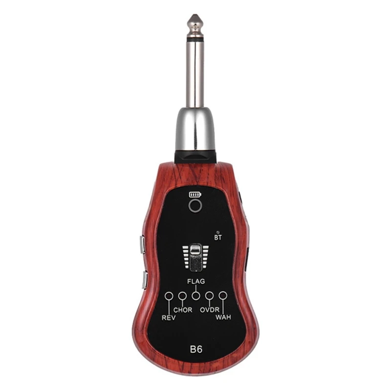 

B6 Guitar Headphone Amp Mini Plug Guitar Amplifier Bluetooth Rechargeable for Electric Travel Pocket Guitar(Mahogany Color)