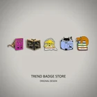 Студенческая Милая мультяшная брошь в виде книги я люблю книги котенок значок для чтения Собака брошь для чтения